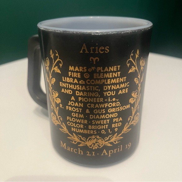 Vintage 80’s Federal Glass Horoscope Zodiac Aries Mug - Picture 5 of 7